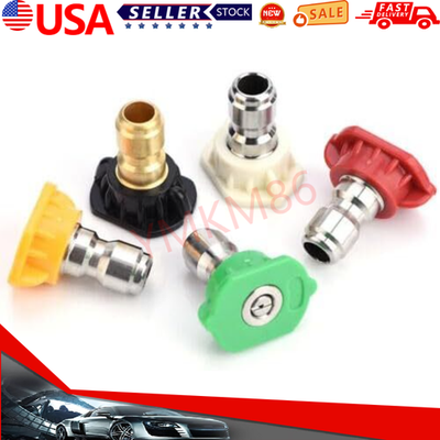 #ad 5PC Set Pressure Washer Spray Tips Nozzles High Power Kit Quick Connect 1 4quot; Set $52.00