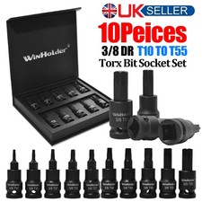 WinHolder IMPACT TORX BIT Sockets Set 3/8"Dr Impact TRX Star Socket Tool T10-T55