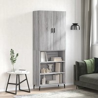 Highboard Grau Sonoma 69,5 X 34 X 180 Cm Holzwerkstoff Stauraum