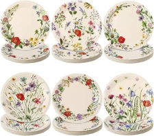 Umigy 120 Pcs Vintage Wild Floral Paper Plates 7 Inch Small, Cute Color 