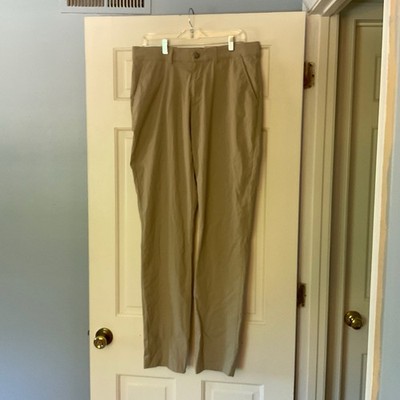 American Tall Men's Pants 34x36 Khaki Beige Stretch Nylon Spandex Work Office 
