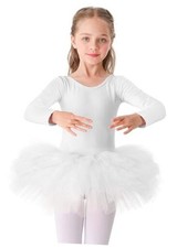 Girls Cotton Ballet Dance Dress Cute Tutu Skirted Leotard 10-11 Years White