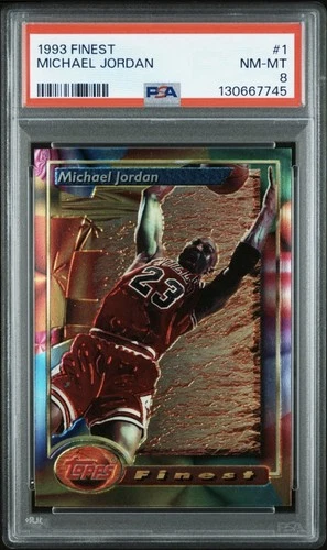 1993 finest Michael Jordan #1 - PSA 8 NM-MT (7745) . Perfect Card , Xtra Clean!