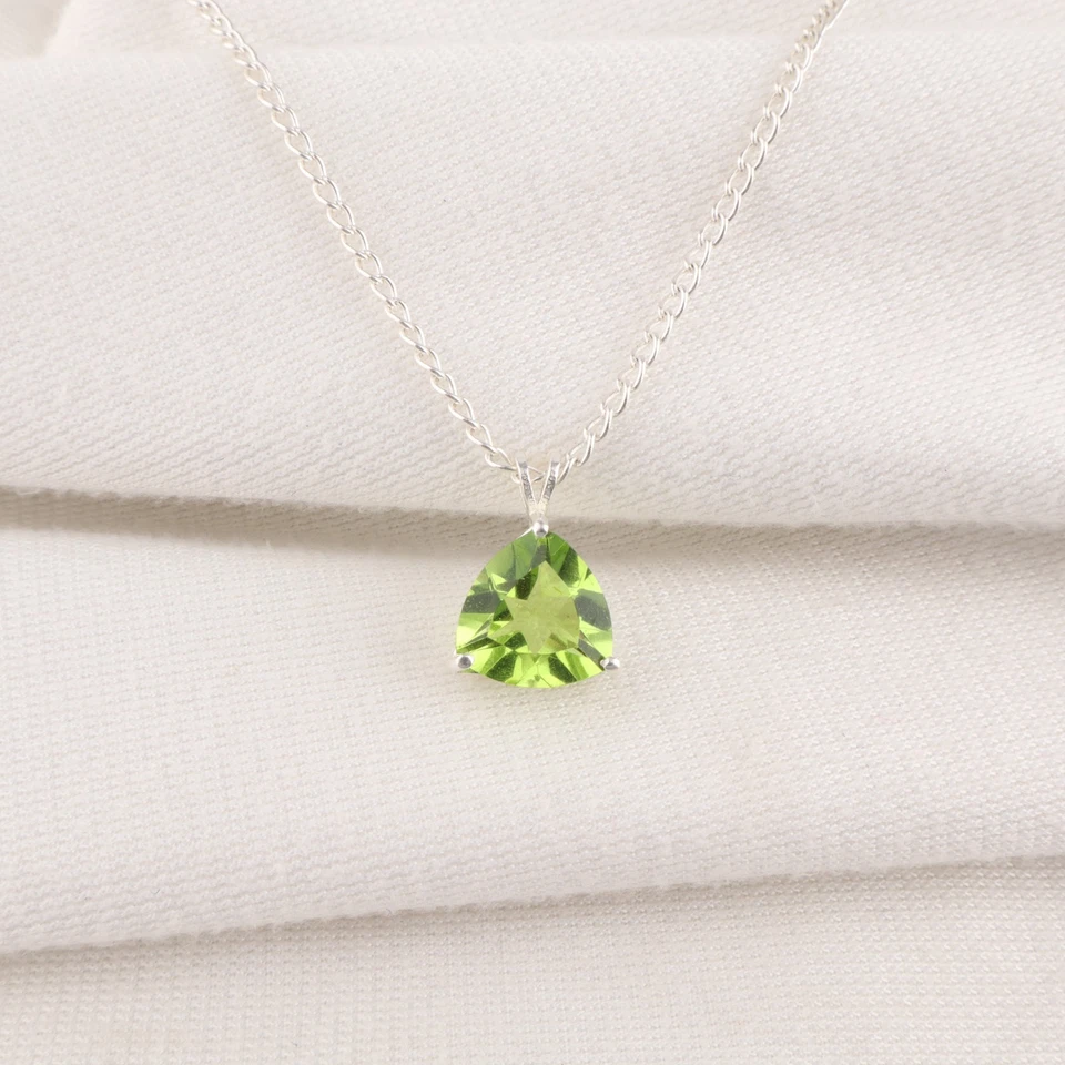 Peridot Gemstone 925 Sterling Silver Pretty Pendant 0.58" Women Jewelry For WIfe - Image 4 of 4