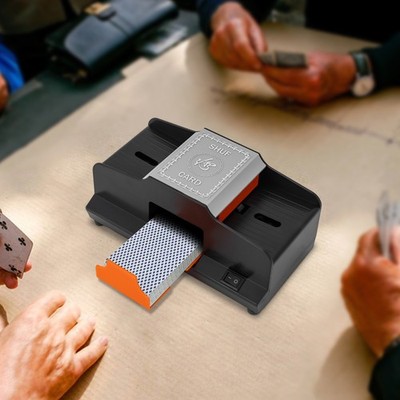 Profi Kartenmischer 2-Deck Mischen Poker elektrisches Kartenmischgerät Schwarzer