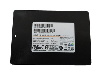 SAMSUNG 480GB SSD SATA MZ-7LH4800 S/N: S45PNF0KB00599 #NFP3075