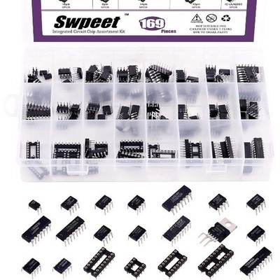 169Pcs 21 Types Integrated Circuit Chip Assortment Kit Opamp Oscillator Pwm