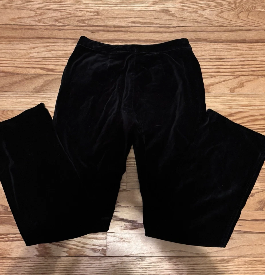 Isaac Mizrahi Live! Pantalones altos de terciopelo de pierna recta Pitch negros altos 1X A551015 Foto 3 de 4