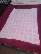 hand knit wool baby blanket