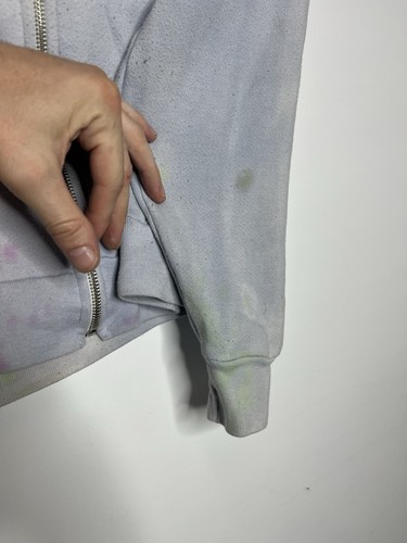 Women Hoodie XS Zip Greek Statue Back Graphic Full Zip Cotton-Poly Gray *Stains* - Picture 8 of 19