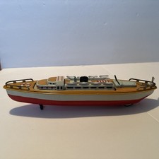 Vintage MSK Japan Friction Steamship / Warship Convertible Vessel Boat Toy