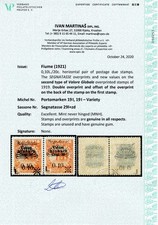✔️ FIUME 1921. 0,10L/20c SASSONE Segnatasse 29l+zd MNH** RARE !!
