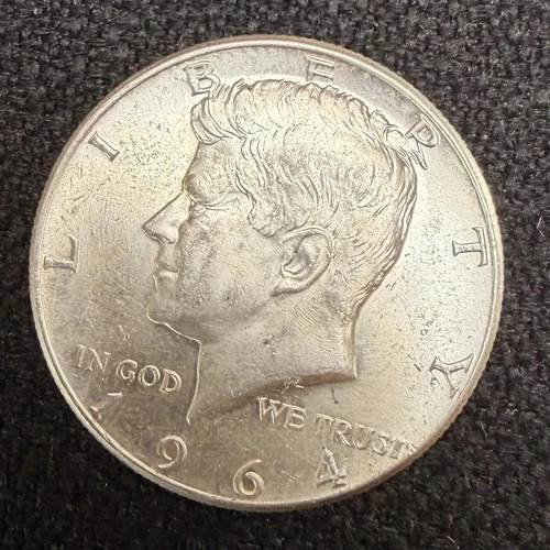 1964 90% Silver UNC JFK John F Kennedy Half Dollar Free Shipping KM 202 NR 62 YO