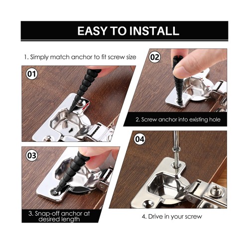15 Pcs Wood Anchor, Fixes Stripped Screw Holes in Wood, Door, Furniture, Fits... - Picture 6 of 7