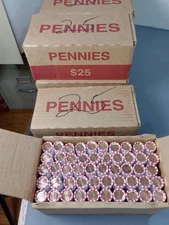 2025 D LINCOLN CENTS PENNIES FULL BOX 50 UNOPENED ROLLS STRAIGHT FROM THE BANK