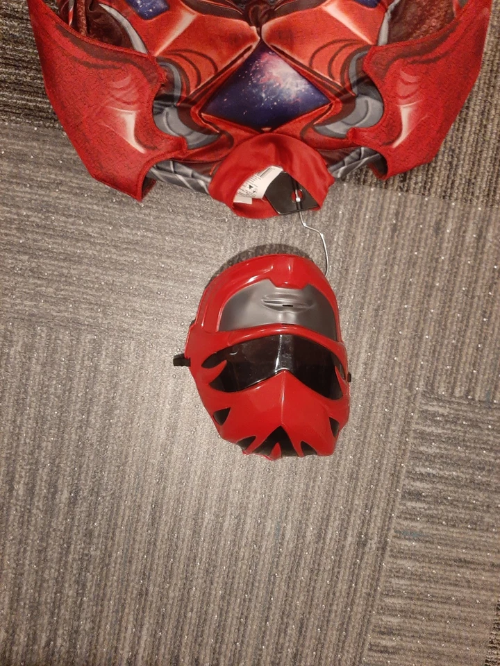 Disfraz grande de Halloween para niños Mmpr Power Rangers Red Ranger Foto 4 de 4