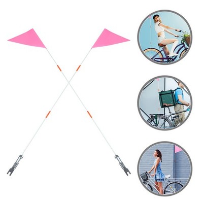 2 Sets Sicherheitsfahne Zubehör Fahrrad Fahrrad-Sicherheitsflagge