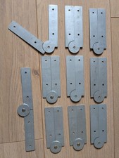 180 Degree Flat Pivot Hinges 10 Pieces (5 Pairs) Galvanised Steel
