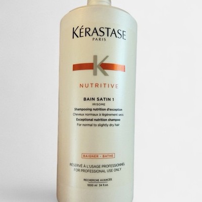 With Pump  Kerastase Nutritive Bain Satin 1 Shampoo 34oz / 1000ml 100% AUTH