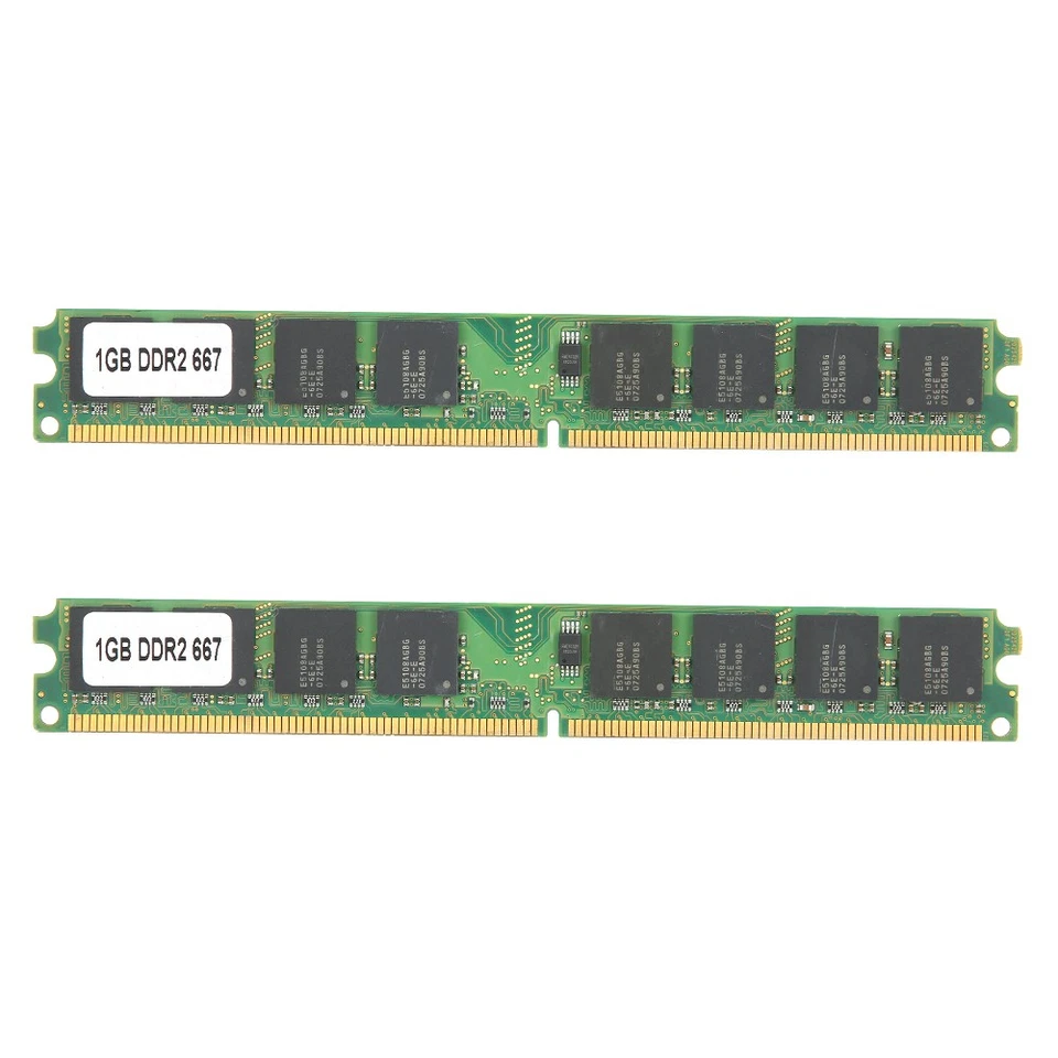 2Pcs Memory Module Ddr2 1Gb 667Mhz Pc2‑5300 Desktop Computer Double‑Sided AM - Image 2 of 4