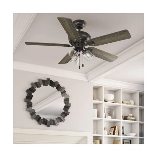 Hunter 52 inch Indoor Ceiling Fan with LED Lights and Pull Chain - Standard M... - Picture 4 of 12