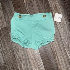 Baby Girl Green Bloomers Shorts 18M diaper cover modesty under dresses green