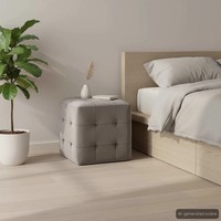 Nachttische 2 Stk. Grau 30X30X30 Cm Samtstoff