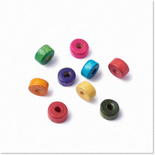 200 Pieces Mixed Color Natural Wood Beads 6x3mm