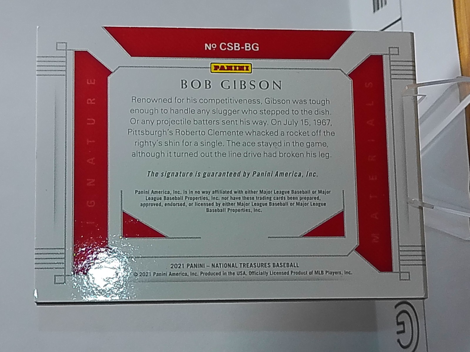 2021 National Treasures Bob Gibson Cut Signature Auto Autograph Booklet  4/25 view 10