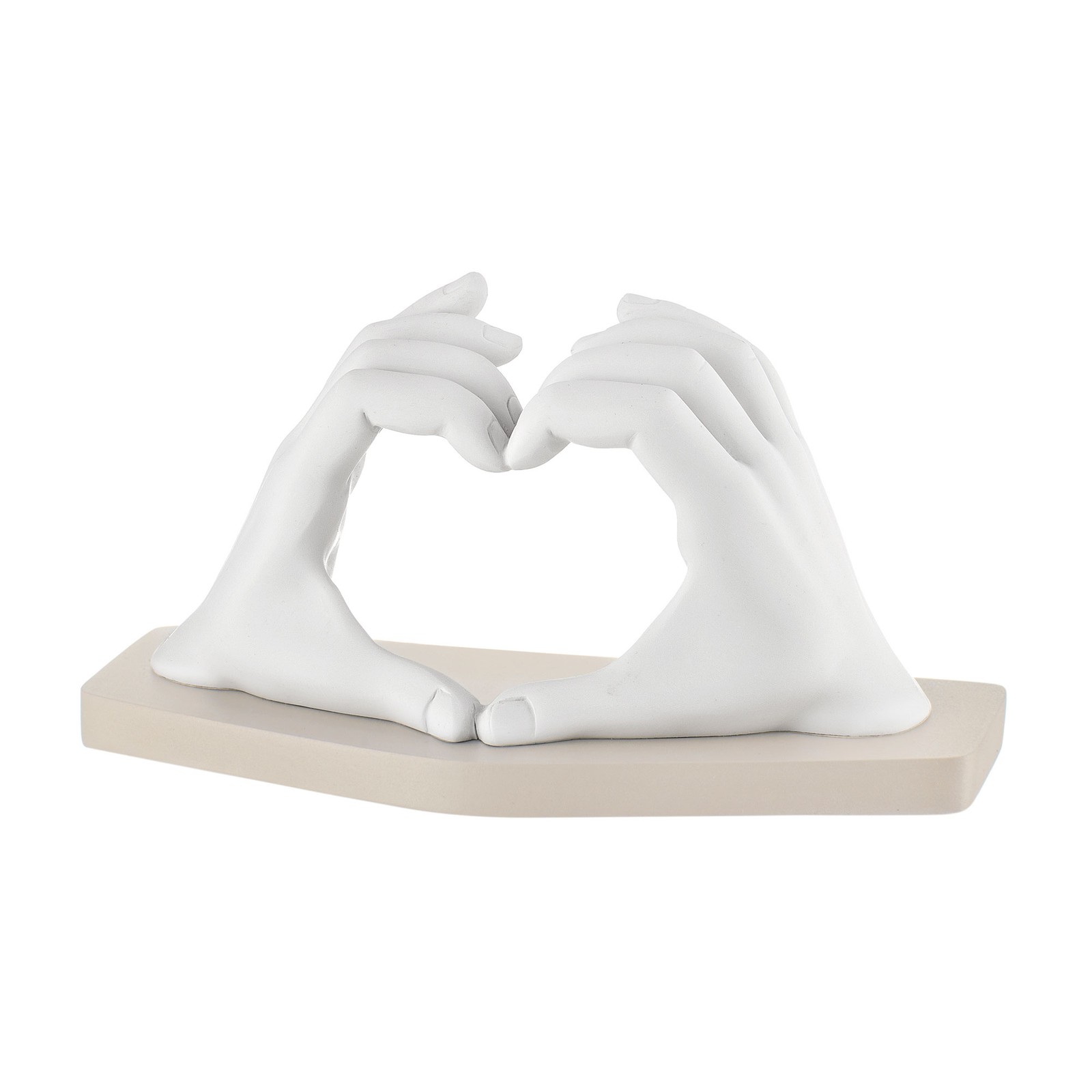 Bongelli Preziosi Decorazione Casa Mani Cuore Bianco Nocciola