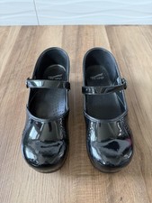 Dansko Shoes Womens 9.5 Black Marcelle Cabrio Leather Mary Jane Clogs