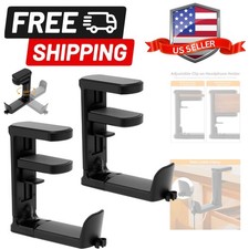 2pcs Under Desk Headphone Hanger Holder Utility Hook 360 Rotating Adjustable...