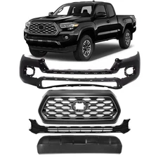 Front Bumper Cover Kit For 2016-2023 Toyota Tacoma With Grilles & Bumper Valance
