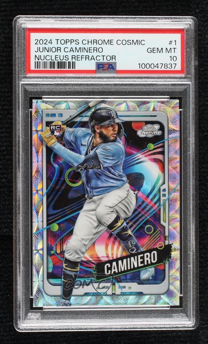 2024 Topps Cosmic Chrome Nucleus Refractor Junior Caminero #1 PSA 10 GEM MT 1p4b