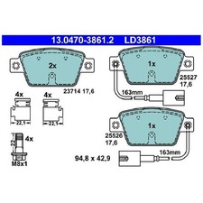 Satz Bremsbeläge Bremsklötze hinten für Alfa Romeo Mito 955 24178813