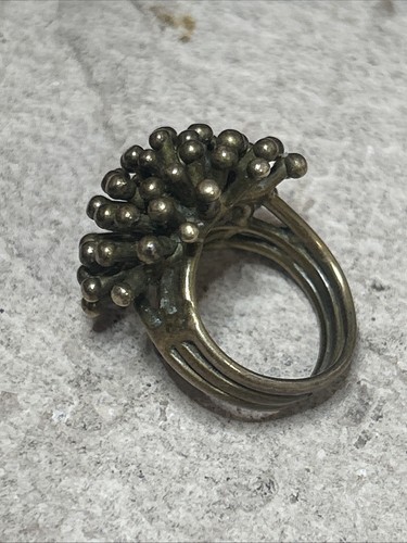 53. Vintage Pal Kepenyes STYLE Bronze Starburst Ring 5.25s, 10.8g - Afbeelding 4 van 24