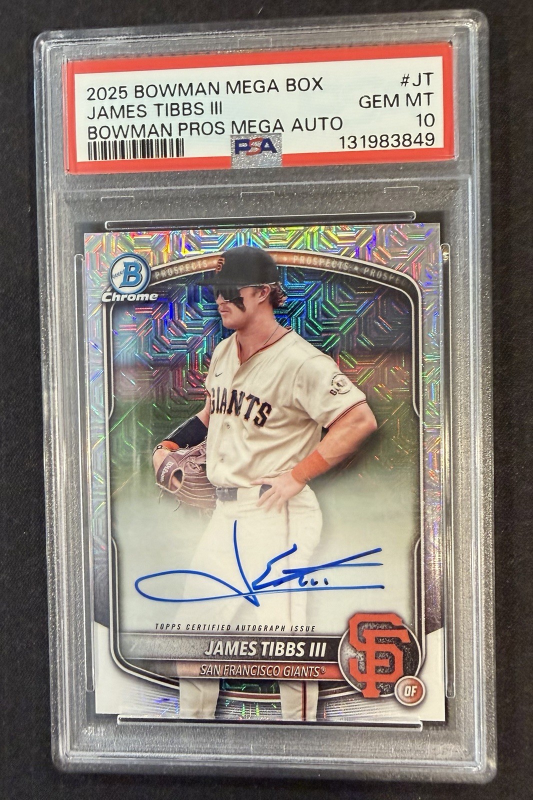 2025 Bowman - Chrome Prospect Mega Box Autographs James Tibbs III #BMA-JT PSA 10