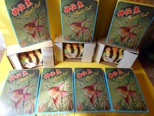 7 Shanghai China MS 057 Angel Fish wind up tin toy working with boxes vintage
