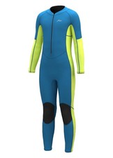 Hevto Wetsuits Kids 3mm Neoprene Scuba Diving Front Zip Full Suits, K1-Green, 8