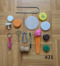 Atlantic Ocean Beach Trash- 15 pieces - Beach finds caps, Plastic, cork, metal