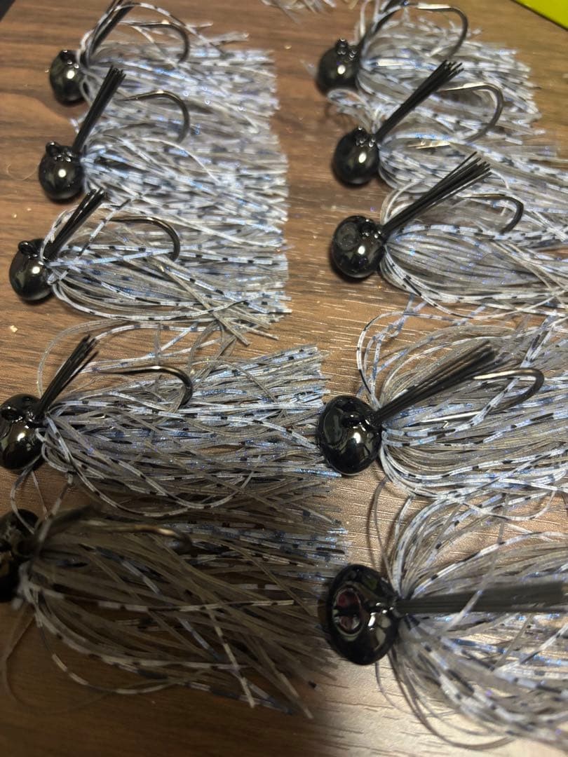 DRT 8 Ball Rubber Jig 5/8 oz Set of 10 with 3 S-Soft Spoons Used - Image 2