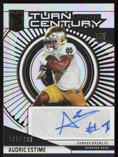 2024 Donruss Elite Turn of the Century Auto /499 Audric Estime #TCA-AES Broncos