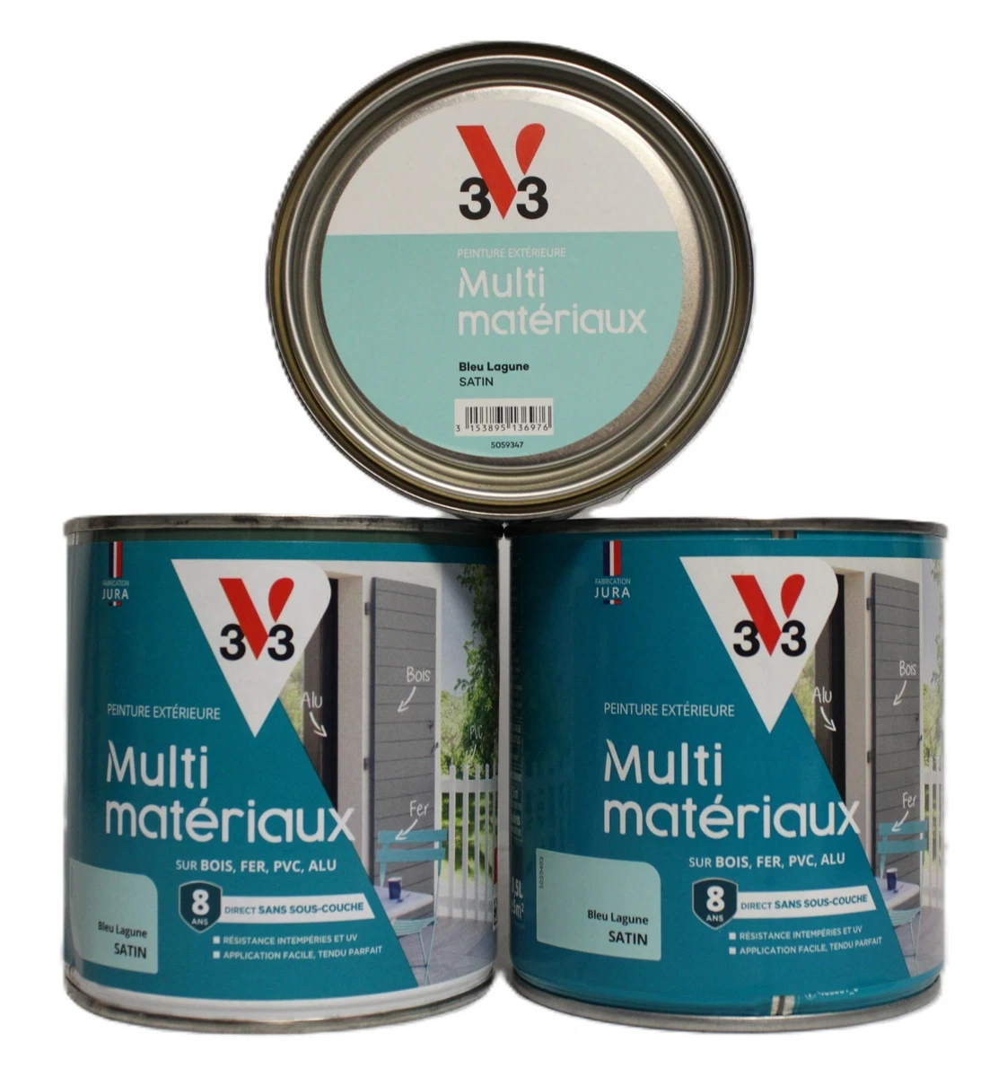 Dooitch - Peinture Tollens premium murs, boiseries et radiateurs bleu turquoise velours 2,5L