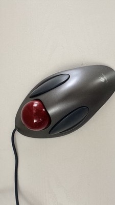 Logitech Trackman Marble T-BC21 Mouse Ergonomic 4 Buttons (TESTED AND WORKING)