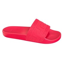 Versace 1006272 Men's Red Greca Gomma Pool Slide, sizes 42, 43, 46