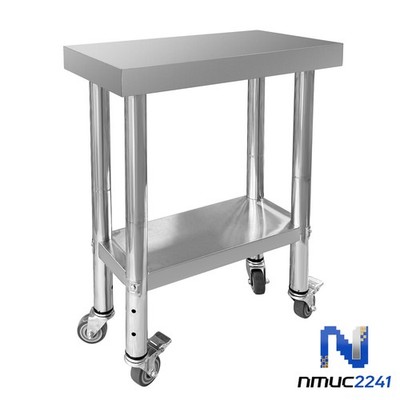 New 24 x 12 x 32 Inch Table with 4 Casters Stainless Steel Work Table
