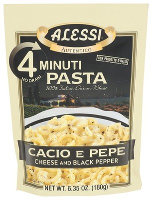 (Pack of 18) Alessi Pasta Cacio E Pepe Italian Entree Prepared Dish 6.35 Oz