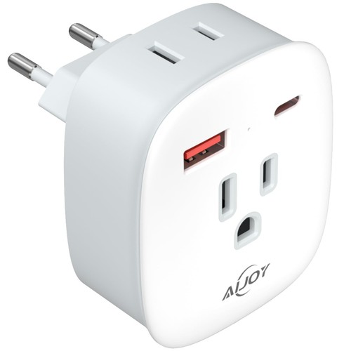 European Travel Plug Adapter, PD 20W USB-C International Power Plug, 2 Outlet...