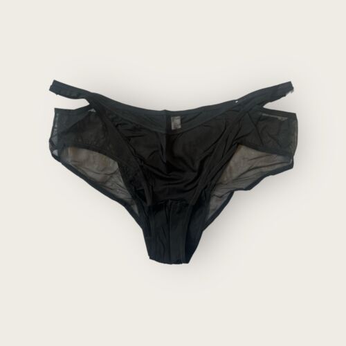 Lane Bryant Cacique Mesh Layered Cheeky Panty Black Crush sz 22/24 (7956)