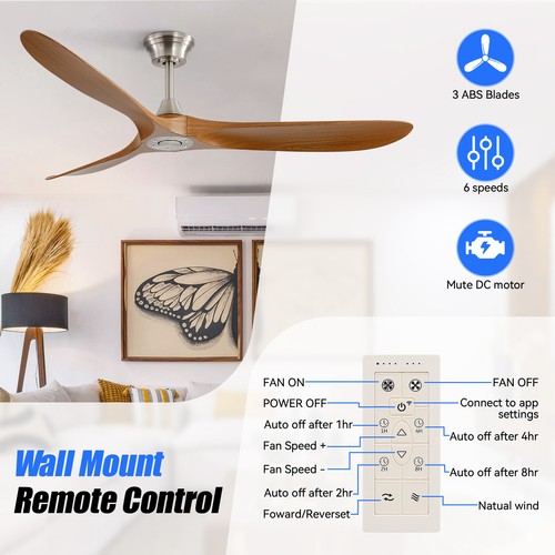 60IN Smart Nickel/Gold Ceiling Fans No Light w/ 6 Speed Remote/APP/Voice Control - Picture 19 of 23